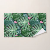 Motif exotique Feuille tropical vert (Serviette à main)