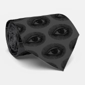 Motif Eyeball | CRAVATE | Charbon et noir (Roulé)