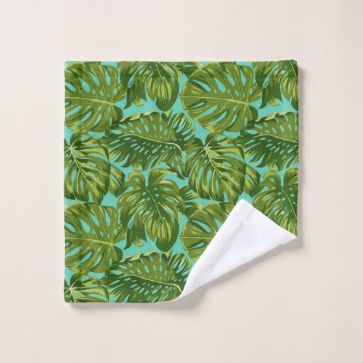 motif feuille (Gant de toilette)