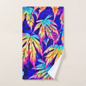 Motif Feuille coloré (Serviette à main)