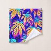 Motif Feuille coloré (Gant de toilette)