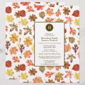 Motif Feuille d'aquarelle Automne Famille Réunion (Devant / Derrière)