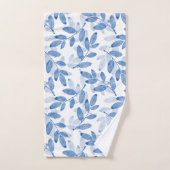 Motif Feuille d'aquarelle bleu (Serviette à main)