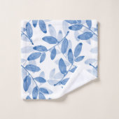 Motif Feuille d'aquarelle bleu (Gant de toilette)