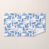 Motif Feuille d'aquarelle bleu (Serviette à main)