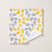 Motif Feuille d'aquarelle jaune et gris (Gant de toilette)
