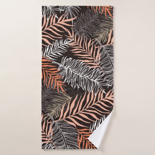 Motif feuille de doodle dessiné à la main (Serviette de bain)