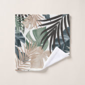 Motif Feuille de la jungle tropicale n° 13 (Couleu (Gant de toilette)