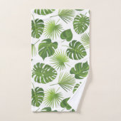 Motif Feuille élégant Green Tropical (Serviette à main)
