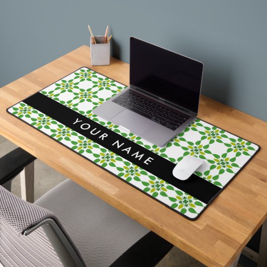 Motif feuille, Feuilles verts, votre nom (Bureau 2)