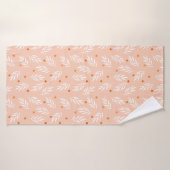 Motif Feuille floral rose d'Apricot moderne (Serviette de bain)