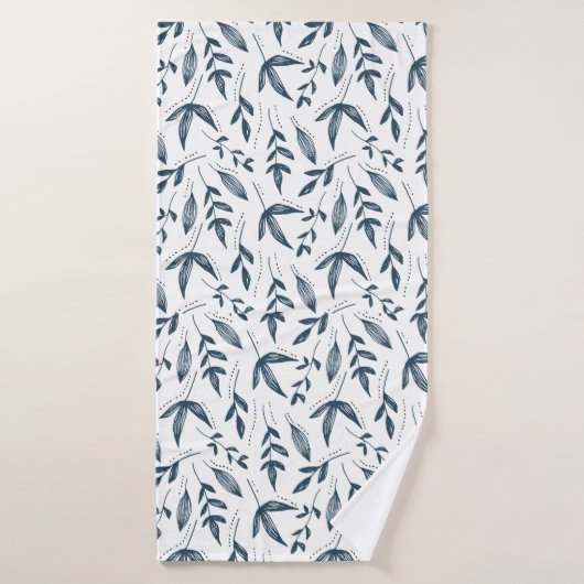 motif feuille gris (Serviette de bain)