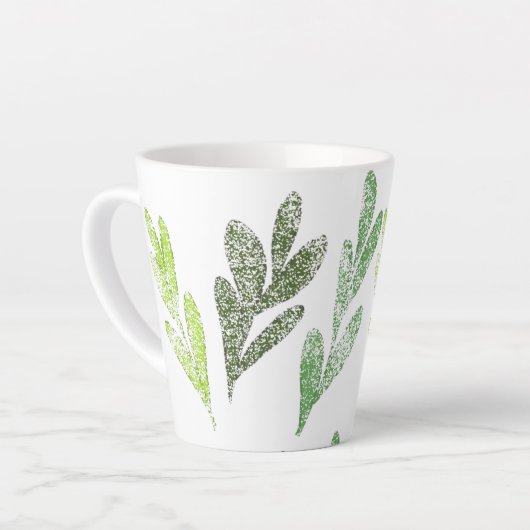 Motif feuille Latte Mug (Angle gauche)