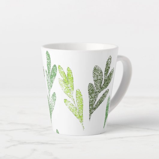Motif feuille Latte Mug (Angle droit)