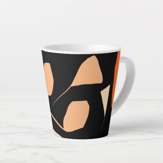 motif feuille Latte Mug (Angle droit)