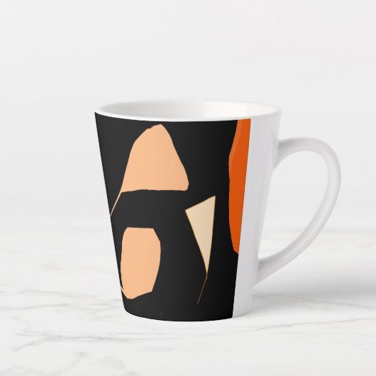 motif feuille Latte Mug (Droite)