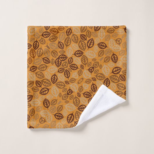 Motif feuille marron (Gant de toilette)