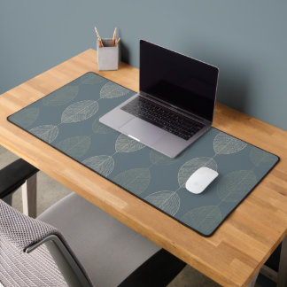 Motif feuille marron et kaki sur bleu sarcelle