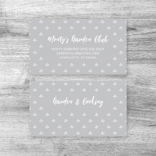 Motif feuille moderne gris et blanc   Carte d'appe