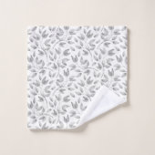 Motif Feuille moderne gris pâle et blanc (Gant de toilette)