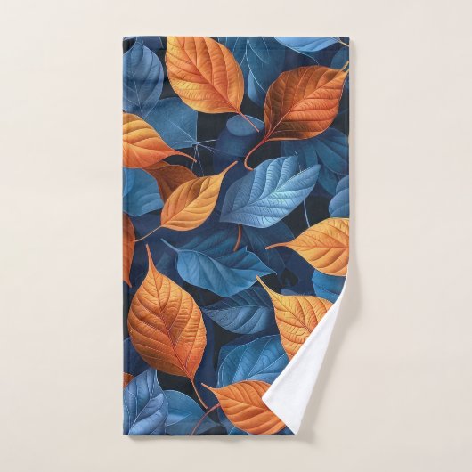Motif feuille multicolore (Serviette à main)