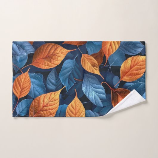 Motif feuille multicolore (Serviette à main)