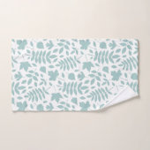 Motif Feuille perdu Turquoise sur blanc (Serviette à main)