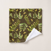 Motif Feuille Plante vert (Gant de toilette)