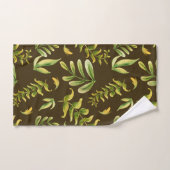 Motif Feuille Plante vert (Serviette à main)