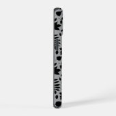 Motif Feuille tombé noir sur gris (Côté droit)