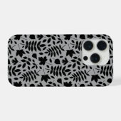 Motif Feuille tombé noir sur gris (Verso Horizontal)