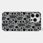 Motif Feuille tombé noir sur gris (Verso Horizontal)