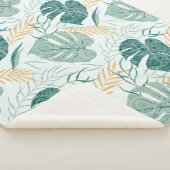 Motif feuille tropical 2 sherpa couverture (3/4)