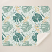 Motif feuille tropical 2 sherpa couverture (Devant (Horizontal))