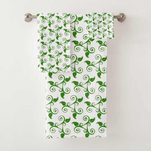 Motif Feuille Tropical Vert élégant en blanc (En situation)