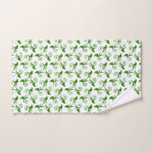 Motif Feuille Tropical Vert élégant en blanc (Serviette à main)