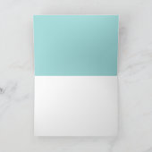 Motif feuille Turquoise sur la carte de voeux hori (Intérieur)