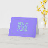 Motif feuille Turquoise sur la carte de voeux hori (Fleur jaune)