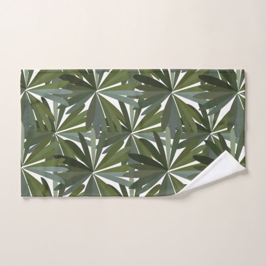 Motif Feuille vert (Serviette à main)