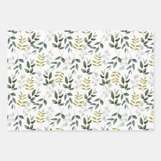 Motif Feuille vert aquarelle (Devant 3)