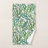 Motif Feuille vert tropical (Serviette à main)