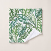 Motif Feuille vert tropical (Gant de toilette)