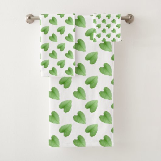 Motif feuille verte moderne sur fond blanc (En situation)