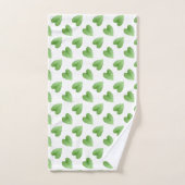 Motif feuille verte moderne sur fond blanc (Serviette à main)
