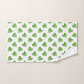 Motif feuille verte moderne sur fond blanc (Serviette à main)
