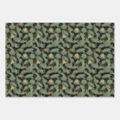 Motif Feuilles d'Arbre de Forêt Vert Marron Ocre H (Devant)