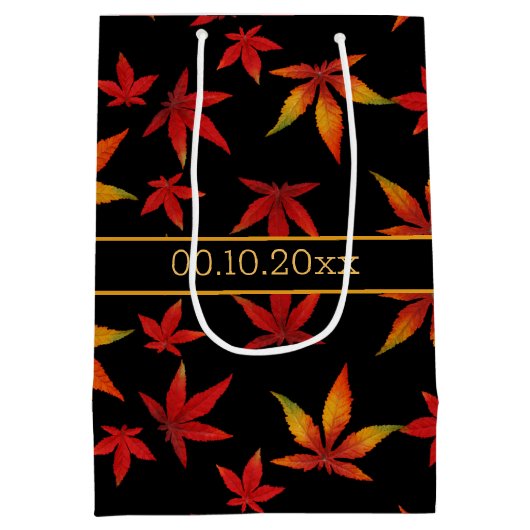 Motif Feuilles d'automne Sac cadeau (Dos)