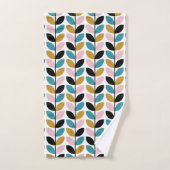 Motif Feuilles de Retro Mod (Serviette à main)