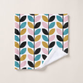 Motif Feuilles de Retro Mod (Gant de toilette)