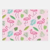 Motif flamant rose avec feuilles tropicales (Devant 3)